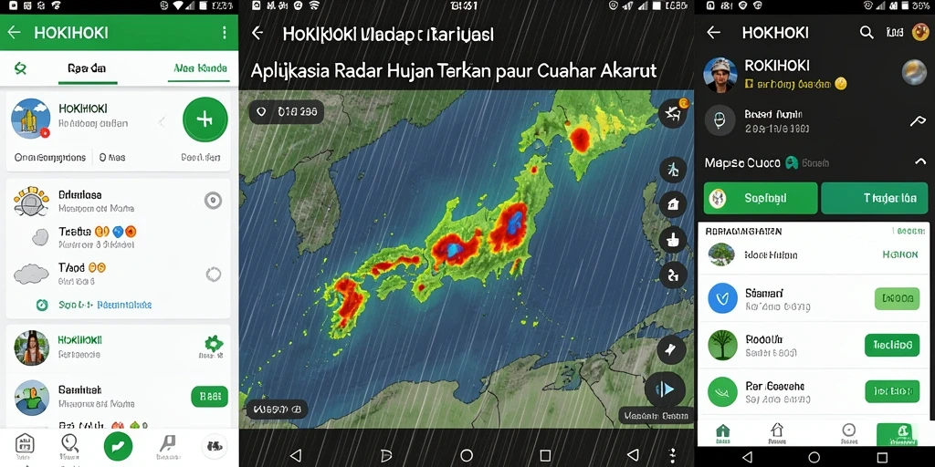 Antarmuka HOKIHOKI menampilkan radar hujan secara real-time.