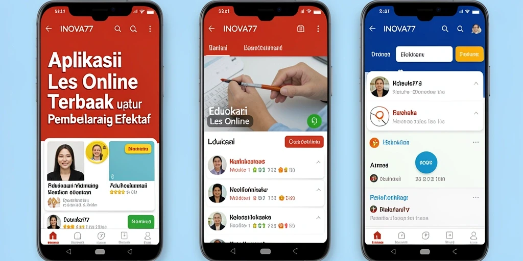 Antarmuka pengguna aplikasi INOVA77 yang menarik dan interaktif.
