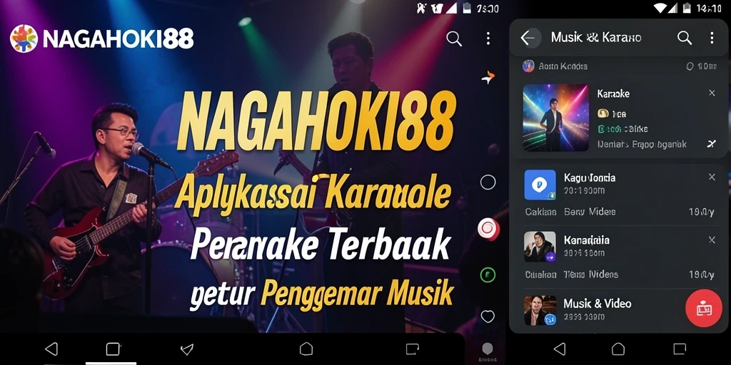 Tampilan antarmuka aplikasi Karaoke NAGAHOKI88 yang ramah pengguna.