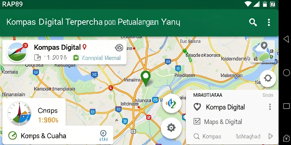 Antarmuka pengguna <strong>RAP89</strong> menunjukkan fungsi Kompas Digital yang efisien.