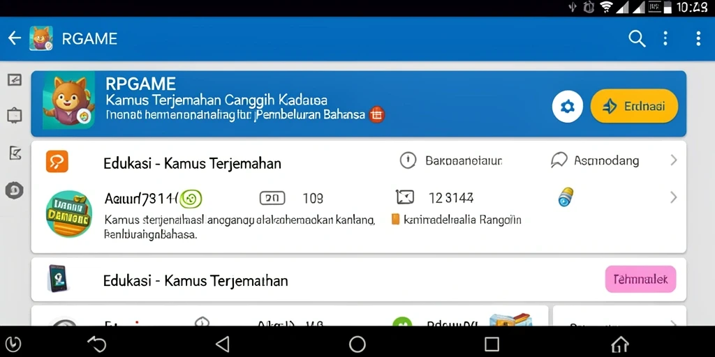 Antarmuka pengguna RPGAME yang intuitif dan menarik.