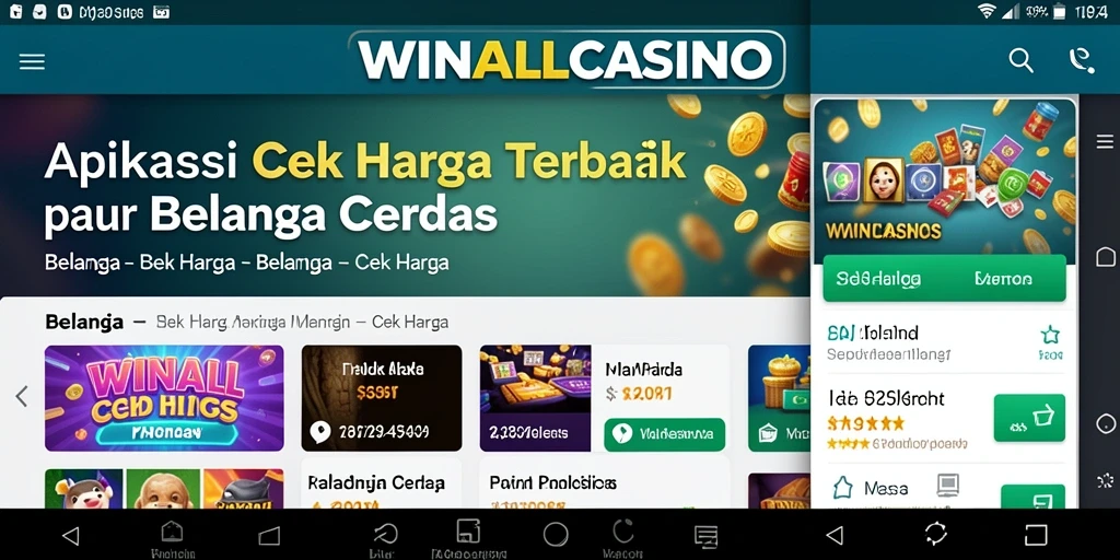 Tampilan antarmuka aplikasi Cek Harga WINALLCASINO yang informatif.
