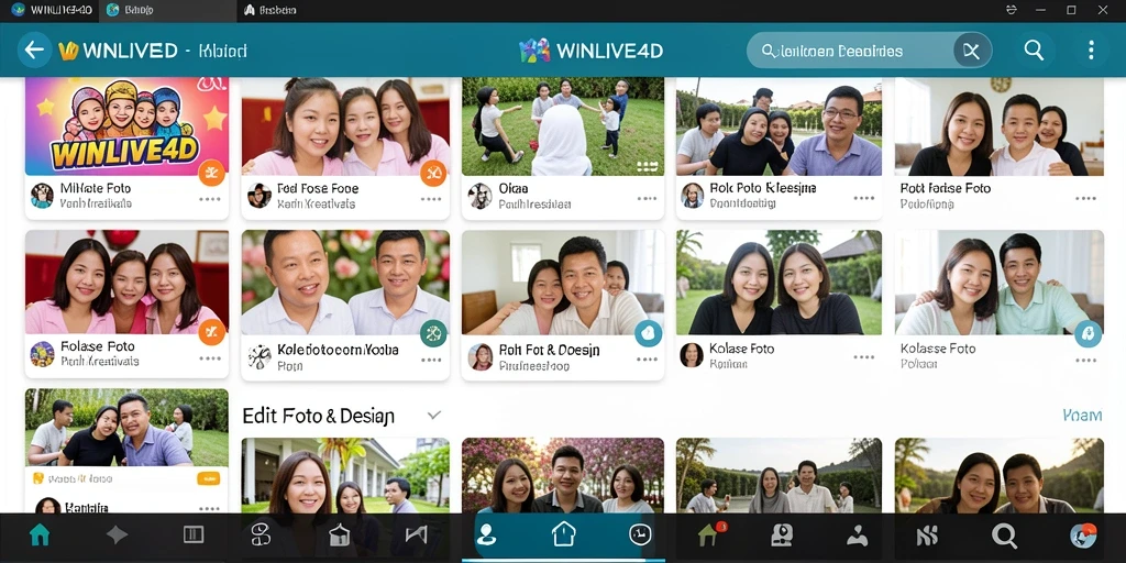 Antarmuka WINLIVE4D yang sederhana untuk kolase foto yang menarik.